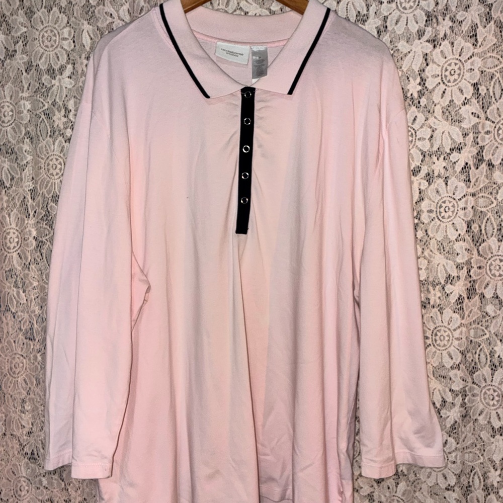 Liz Claiborne Pink and Black Polo Shirt